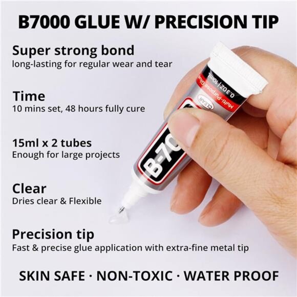 Clear Glue with 20100Pcs Silver Clear Flatback Rhinestones for Crafts - Picture 5 of 7